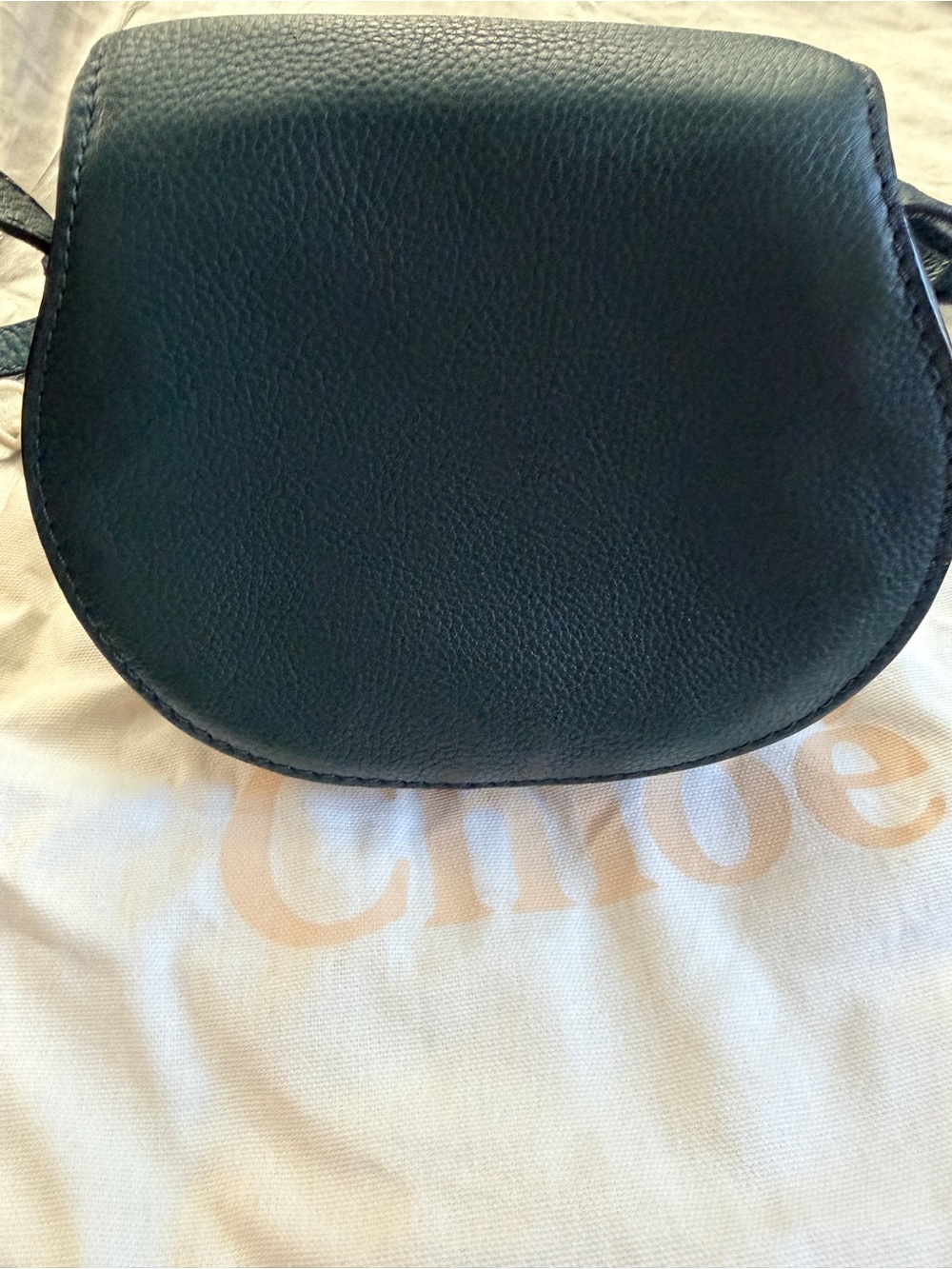 Chloé Dark Green Pebbled Leather Marcie Mini Crossbody with Gold Hardware - Picture 7 of 8